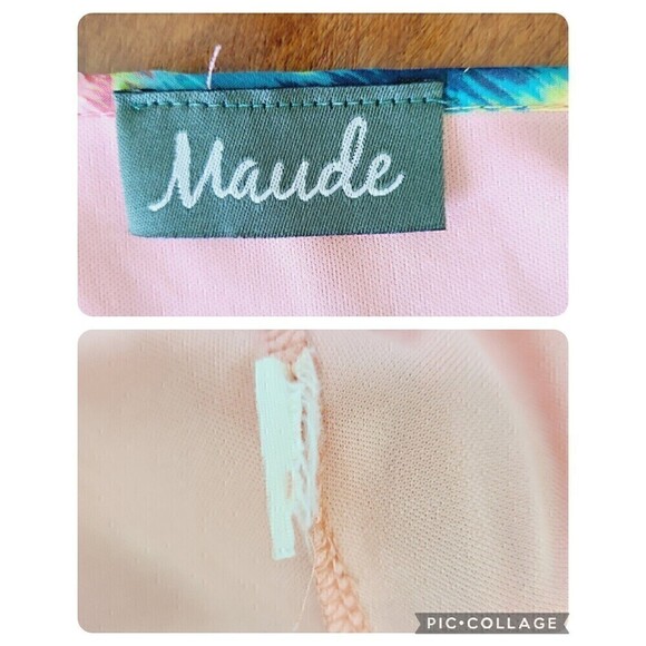 Anthropologie Maude Halter Dress Ruffles Elastic Waist Beach Colorful Flaw - Picture 9 of 12